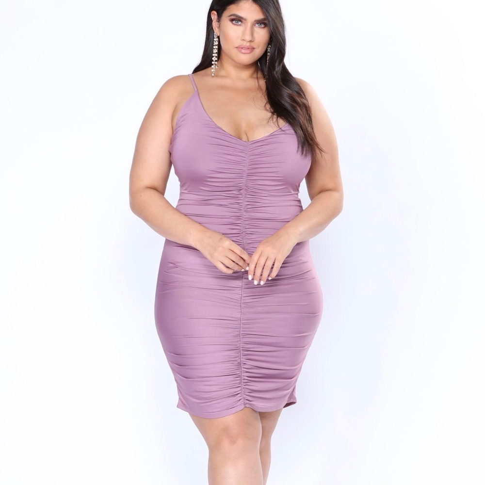 Sexy Lavender FashionNova Ruched Dress